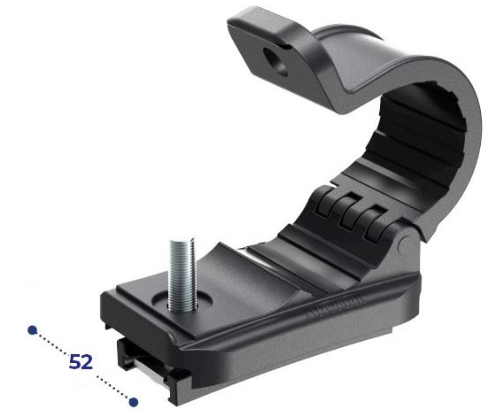 DK8148 ДЕРЖАТЕЛЬ КРЫЛА С РЕГУЛИРОВКОЙ ВЫСОТЫ ПОД ТРУБУ КРЕПЛЕНИЯ Ø 42